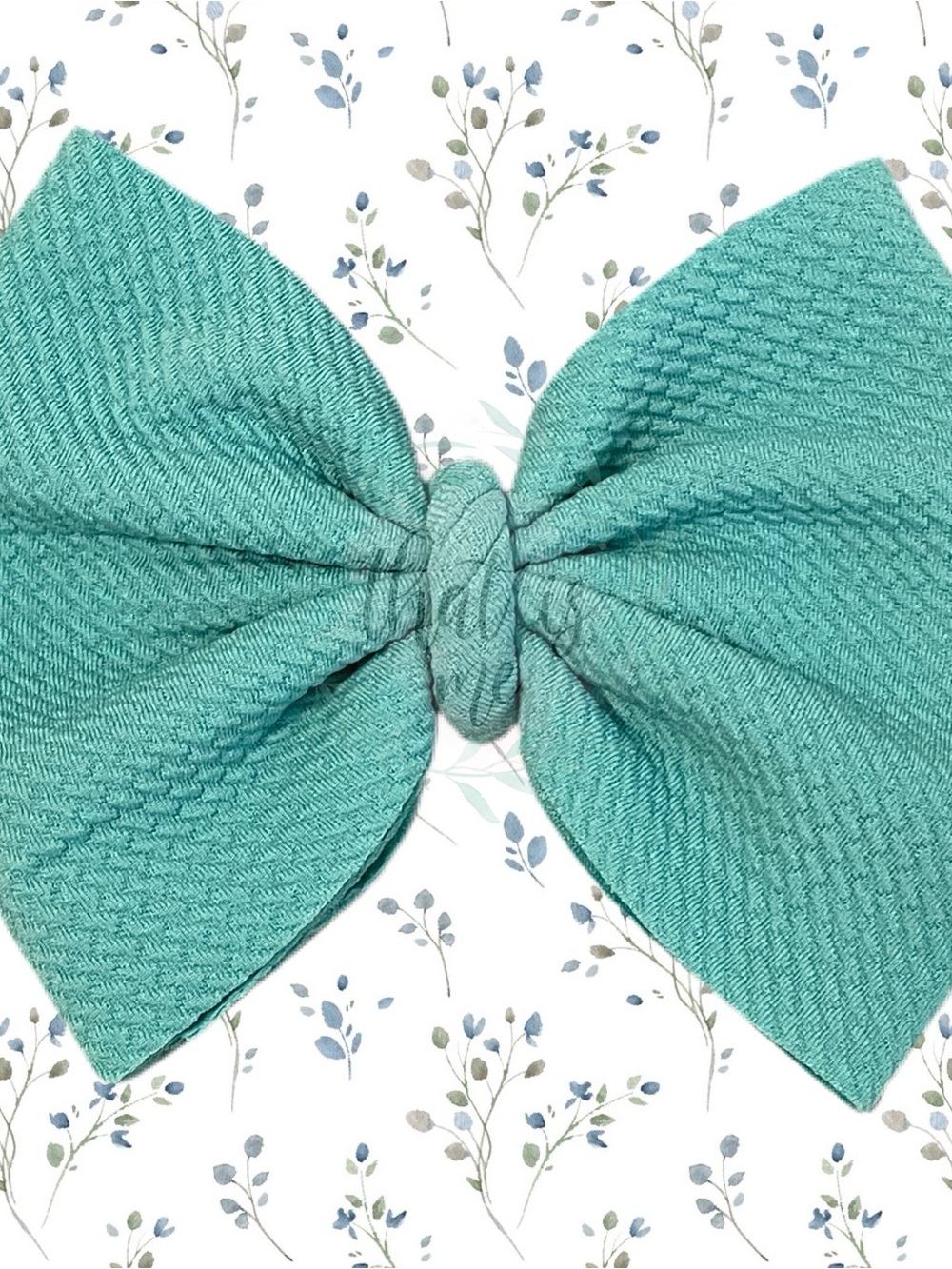 Teal Fabric Kids Hair Bow Large